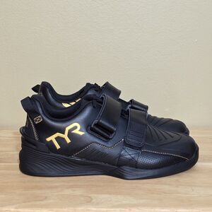 TYR L-2 Lifter Weightlifting Shoes Black Gold Men's Size 9 Women's 10.5